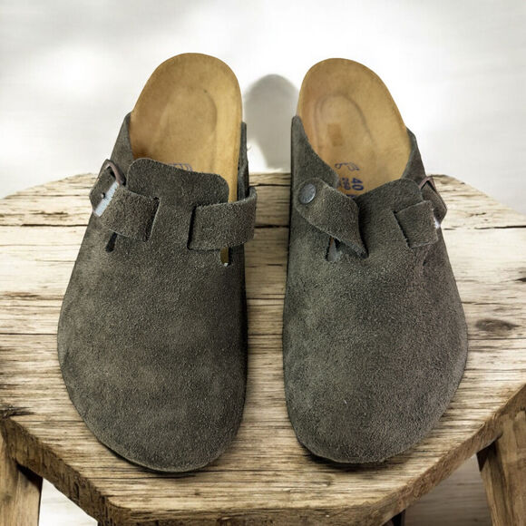 Birkenstock Shoes - Birkenstock Soft Footbed Boston Clog Slip On Sandals Suede Leather Unisex L9 M7